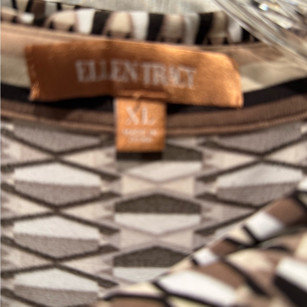 Ellen Tracy Geometric Patterned Women’s Shirt Dress - Size XL - Picture 5 of 8